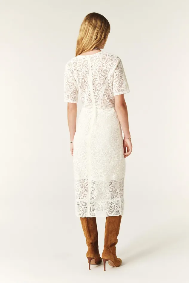 Midi Dress Anouk OffWhite Women Baandsh Dresses