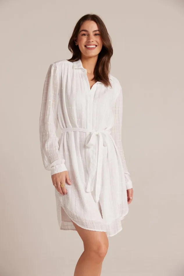 Mini Dresses Women Bella Dahl Belted Hidden Placket Dress 8211 White