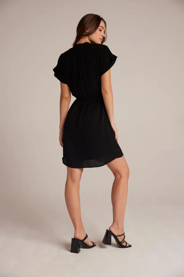 Mini Dresses Women Bella Dahl Belted Shirred Dress 8211 Black