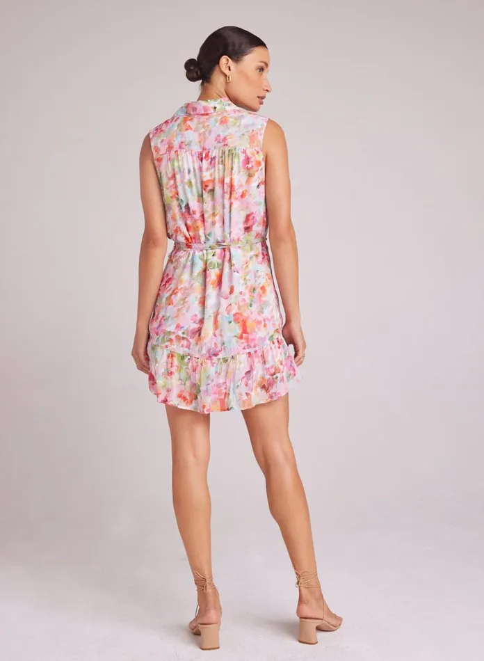 Mini Dresses Women Bella Dahl Gathered Ruffle Shirt Dress 8211 Ipanema Floral Print