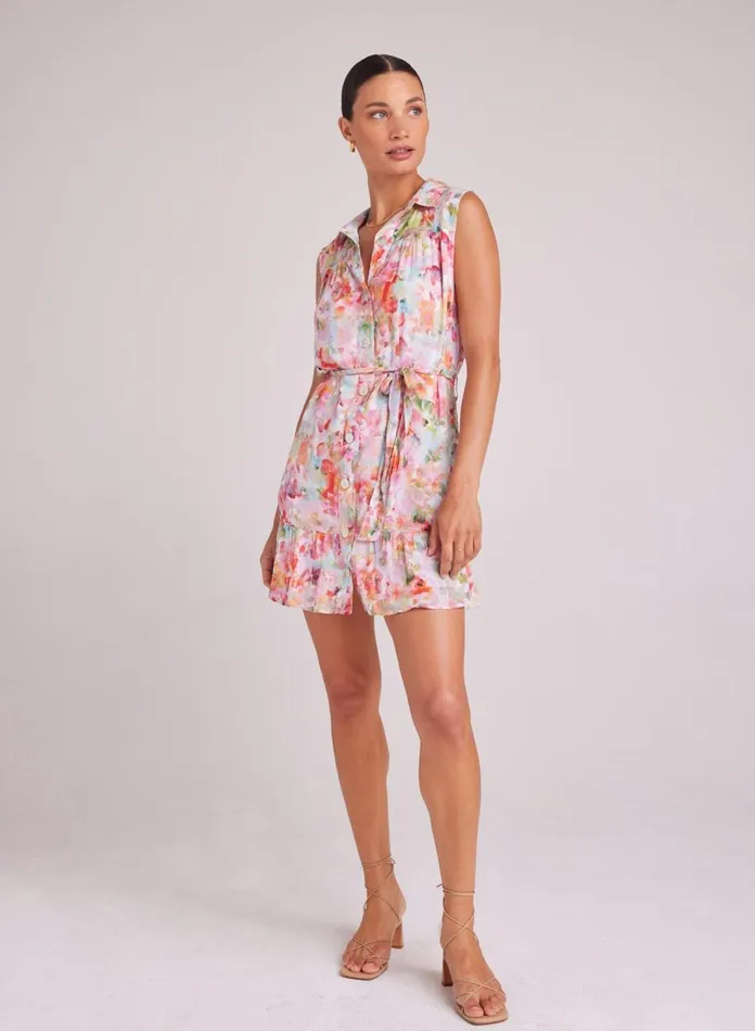 Mini Dresses Women Bella Dahl Gathered Ruffle Shirt Dress 8211 Ipanema Floral Print