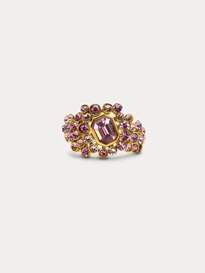 Mixed Crystal Cluster Ring Rose Multi Women Oscar De La Renta Rings Mixed Crystal Cluster Ring Rose Multi Women Oscar De La Renta Rings