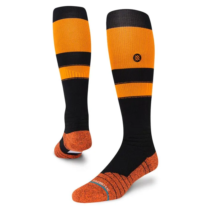 Mlb Diamond Pro Stripes Otc Socks Orangeblack MenWomen Stance Over The Calf