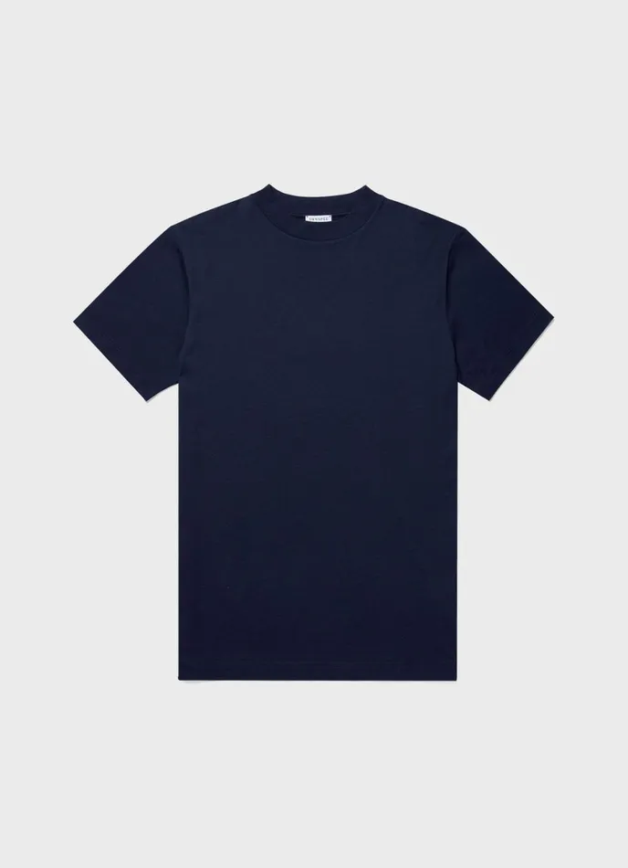 Mock Neck Tshirt Navy Men SUNSPEL Tshirts
