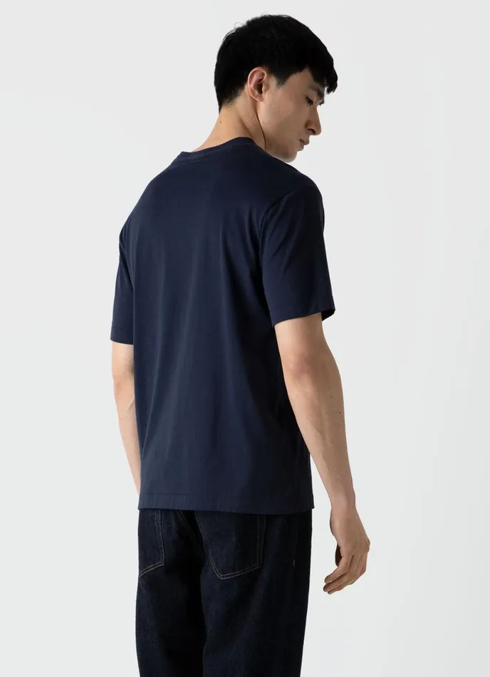 Mock Neck Tshirt Navy Men SUNSPEL Tshirts