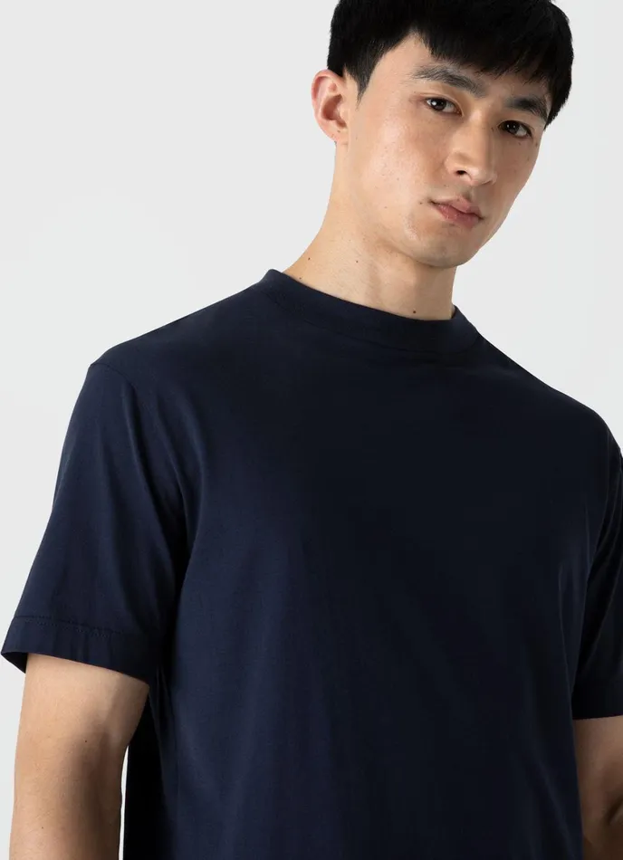 Mock Neck Tshirt Navy Men SUNSPEL Tshirts