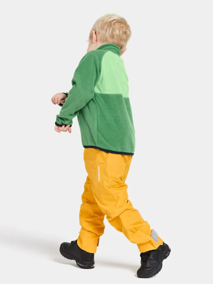 Monte Kids039 Half Button Palm Green Kids Didriksons Fleece and Midlayers