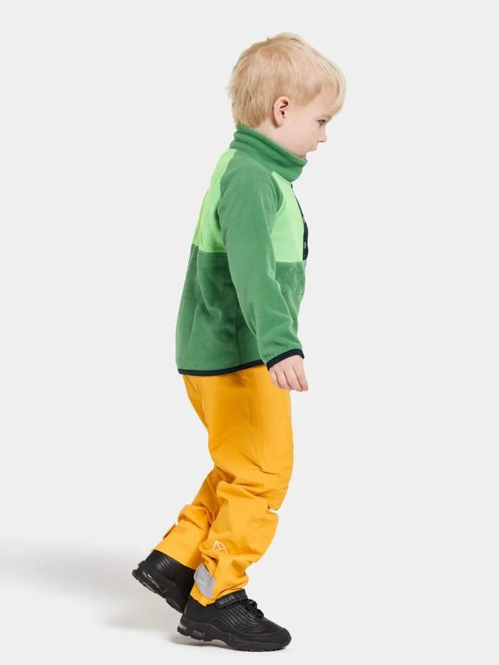 Monte Kids039 Half Button Palm Green Kids Didriksons Fleece and Midlayers