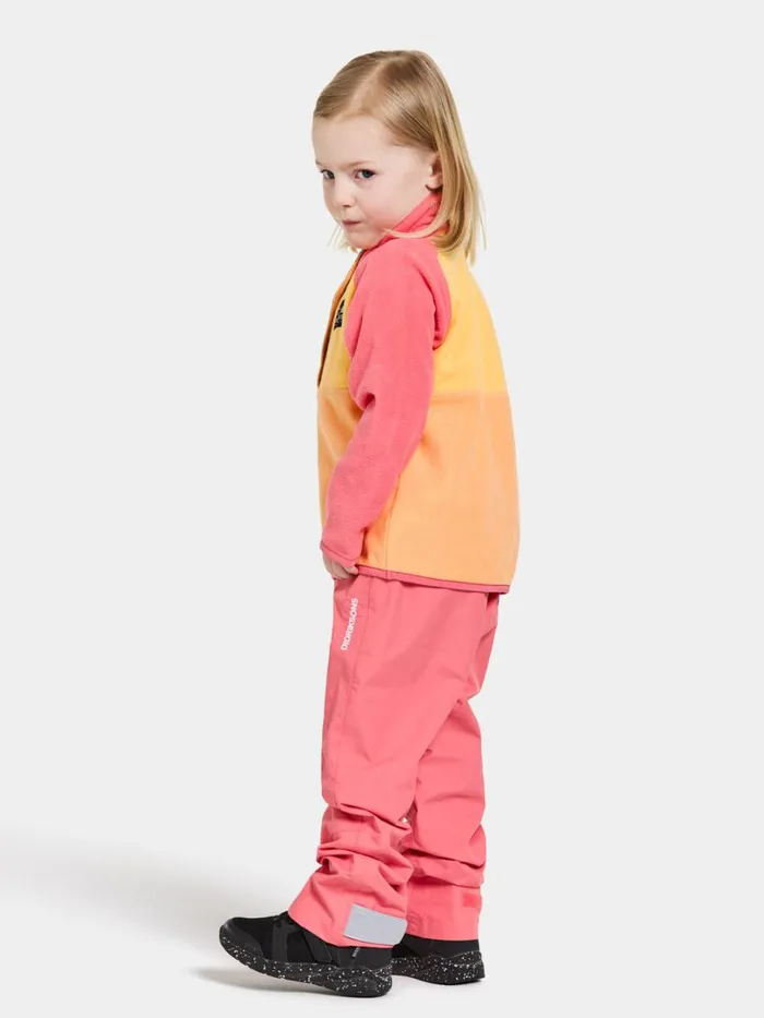 Monte Kids039 Half Button Papaya Orange Kids Didriksons Fleece and Midlayers