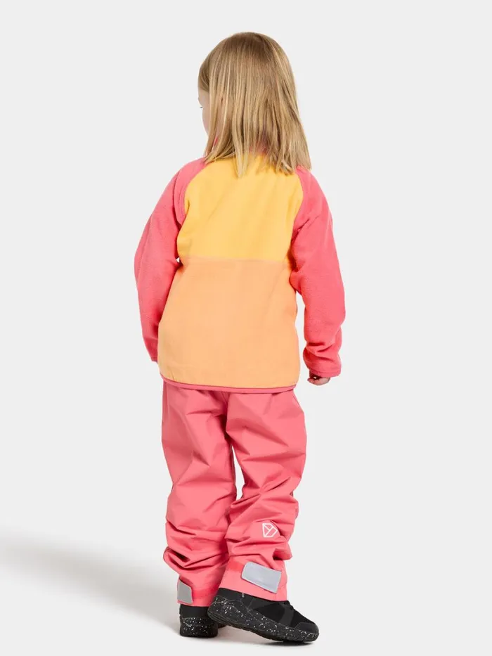 Monte Kids039 Half Button Papaya Orange Kids Didriksons Fleece and Midlayers