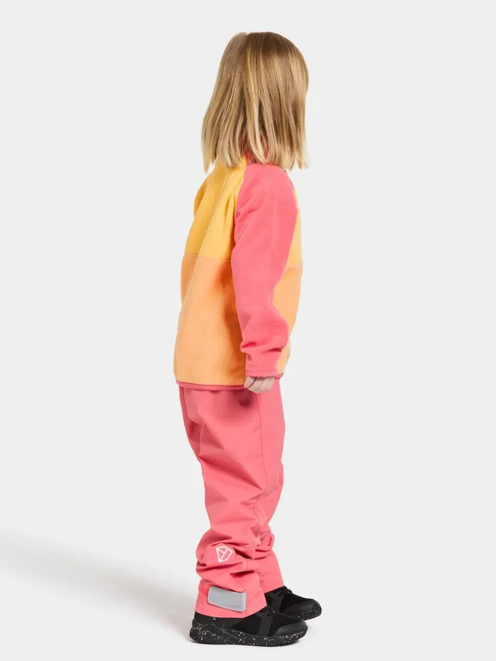 Monte Kids039 Half Button Papaya Orange Kids Didriksons Fleece and Midlayers
