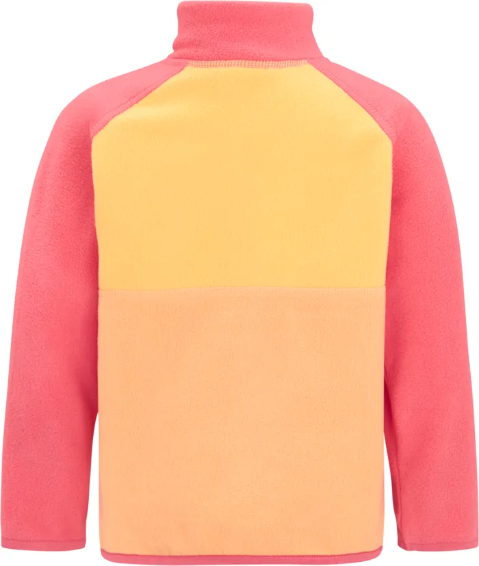 Monte Kids039 Half Button Papaya Orange Kids Didriksons Fleece and Midlayers