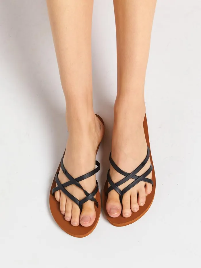 New School II Sandals 8211 Black Womens Volcom Sandals