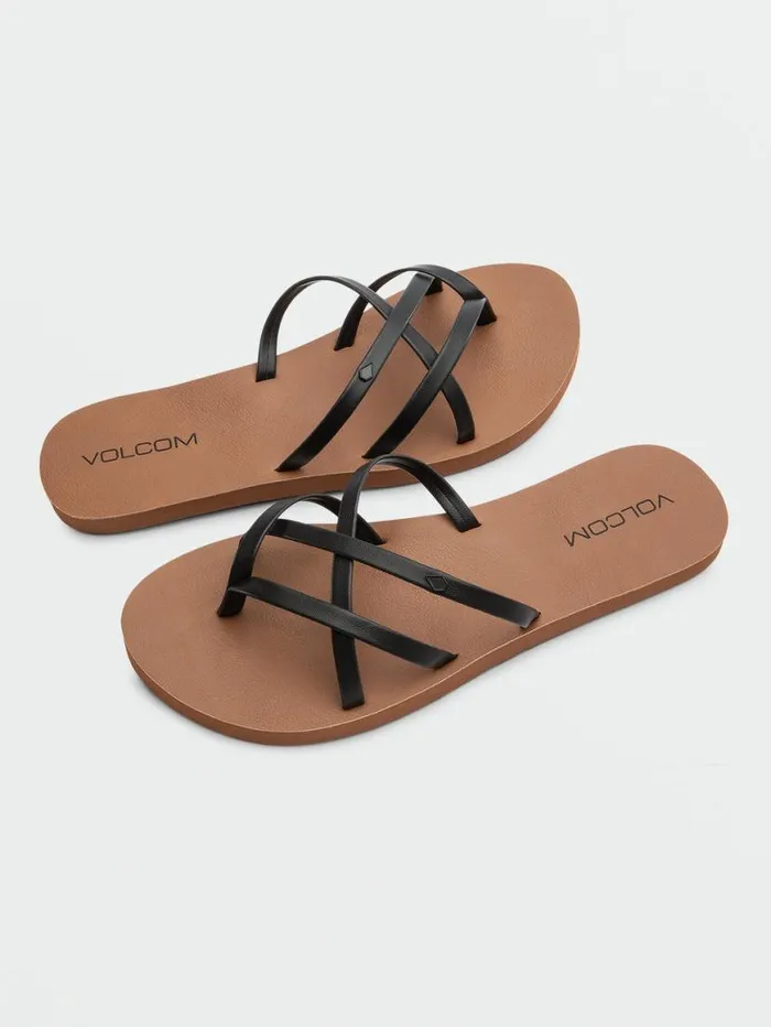 New School II Sandals 8211 Black Womens Volcom Sandals