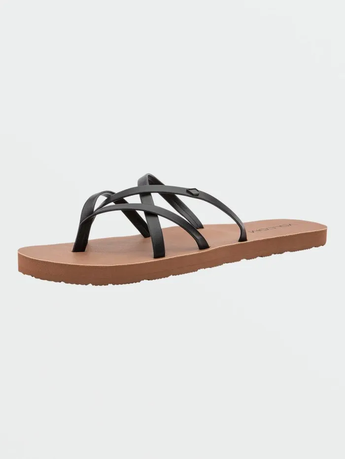New School II Sandals 8211 Black Womens Volcom Sandals