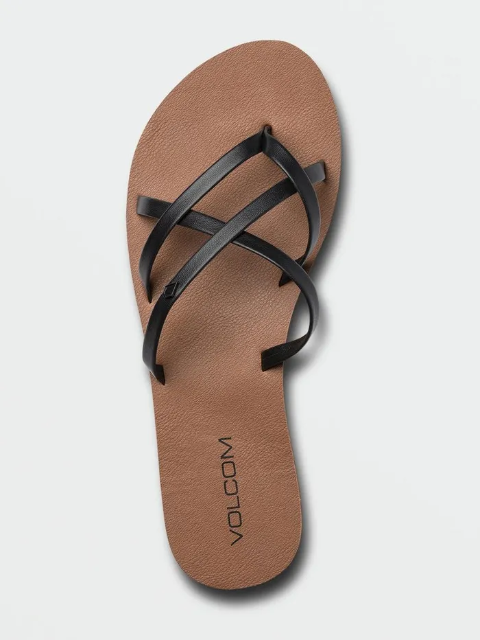 New School II Sandals 8211 Black Womens Volcom Sandals