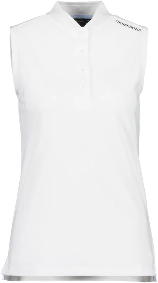 Nikki Sleeveless Polo Snow White Women Didriksons Tshirts