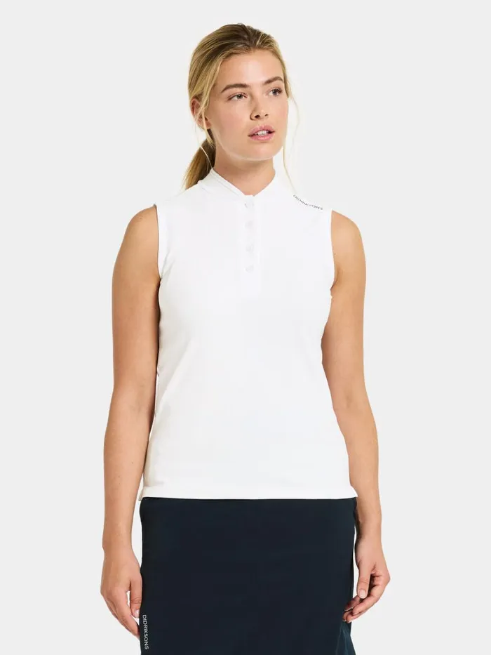 Nikki Sleeveless Polo Snow White Women Didriksons Tshirts