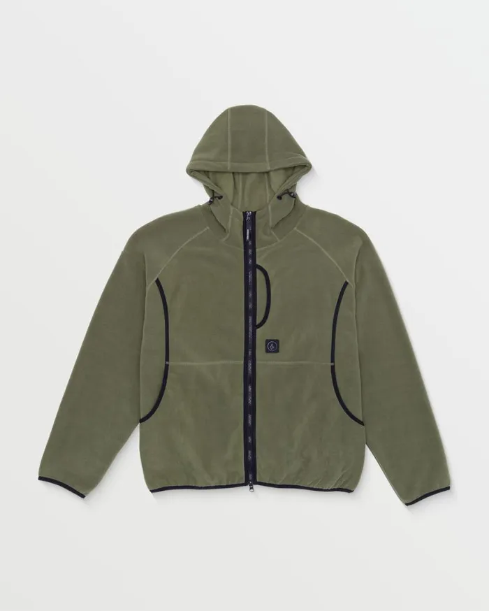 Nomaa Zip Fleece 8211 Winter Moss Mens Volcom Hoodies and Sweatshirts