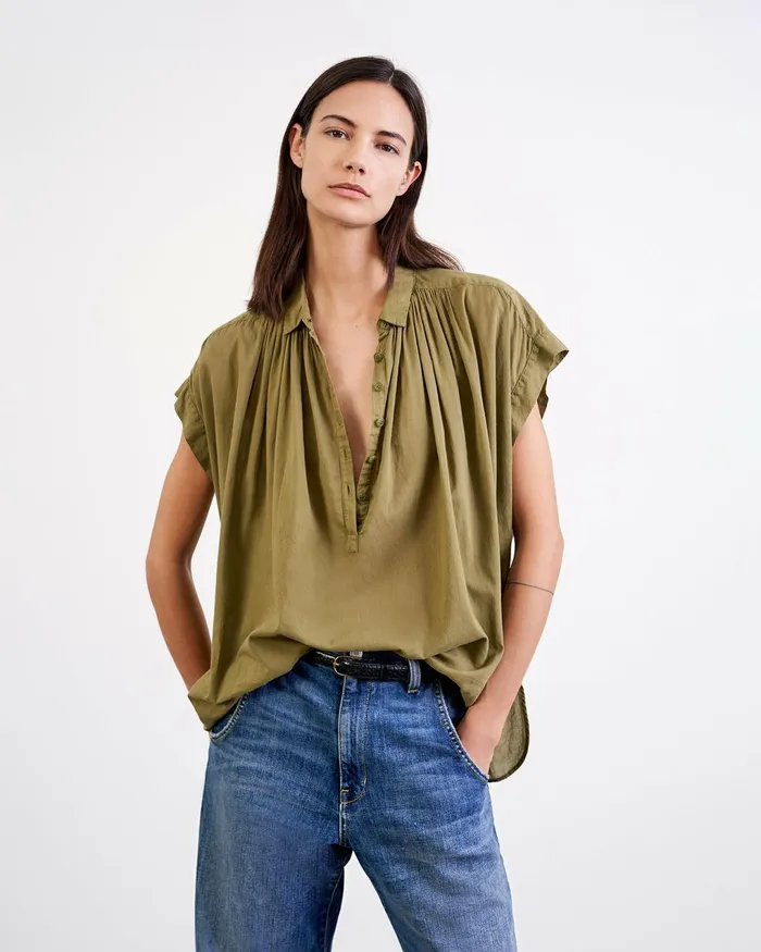 NORMANDY BLOUSE Ivory Women Nili Lotan Tops