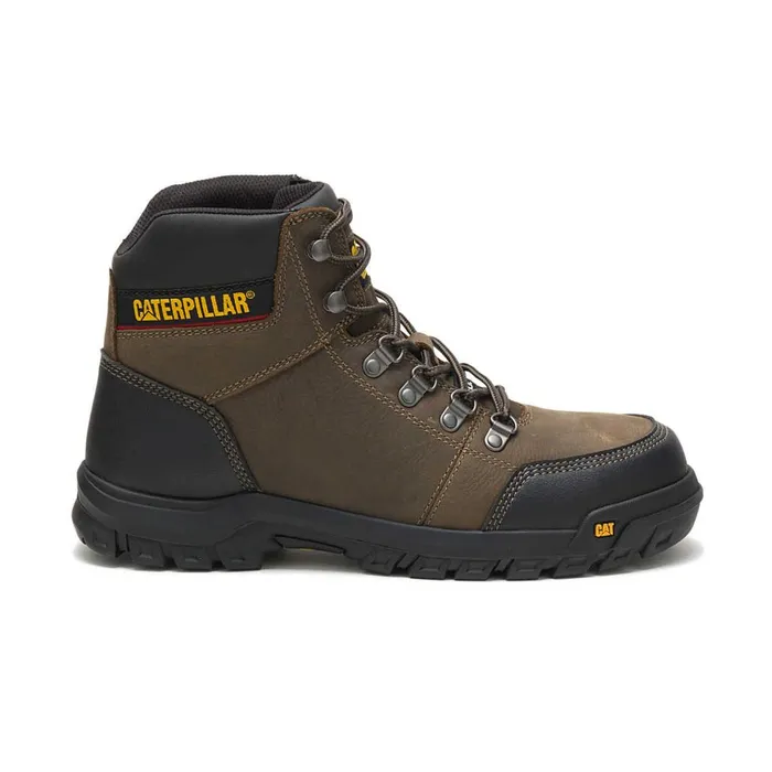Outline Steel Toe Work Boot Dark Gull Grey Men Cat Footwear Boots