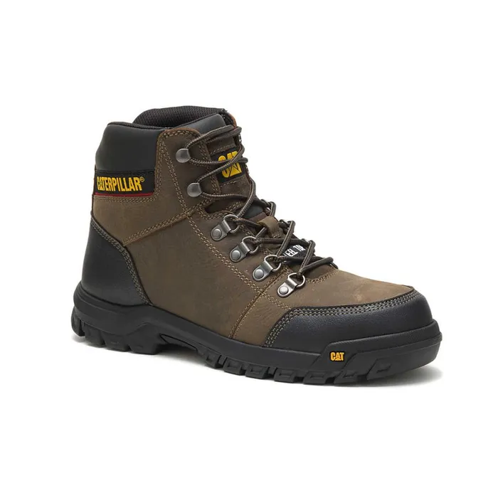 Outline Steel Toe Work Boot Dark Gull Grey Men Cat Footwear Boots