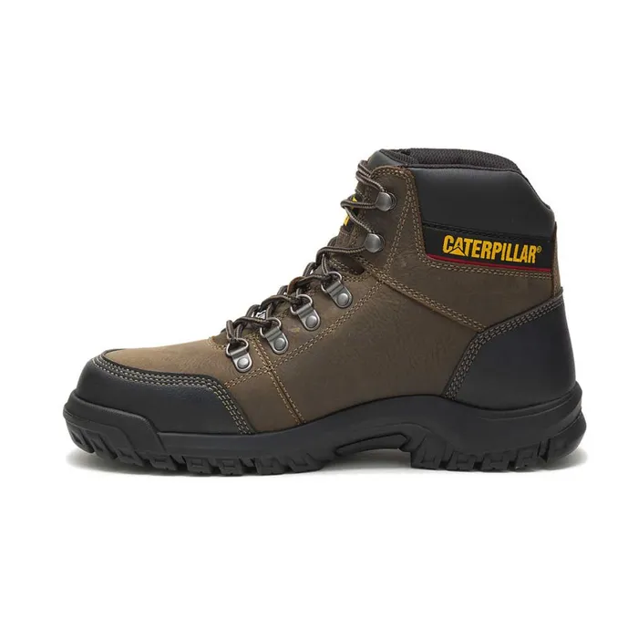 Outline Steel Toe Work Boot Dark Gull Grey Men Cat Footwear Boots