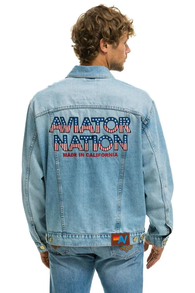 Oversized Concert Denim Jacket 8211 Super Light WomenMen Aviator Nation Denim