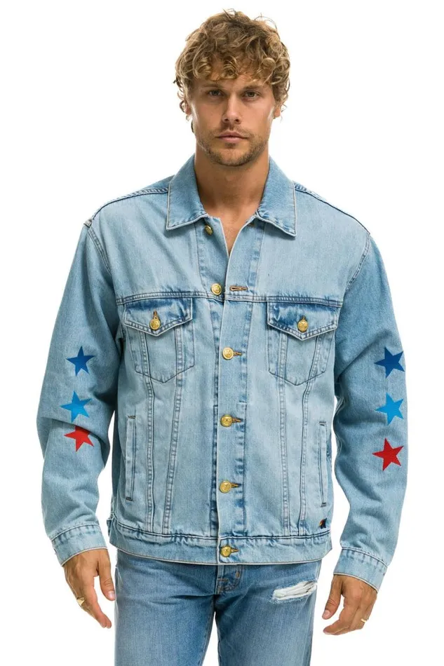 Oversized Concert Denim Jacket 8211 Super Light WomenMen Aviator Nation Denim