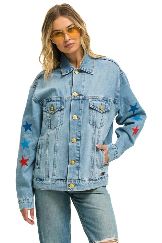 Oversized Concert Denim Jacket 8211 Super Light WomenMen Aviator Nation Denim