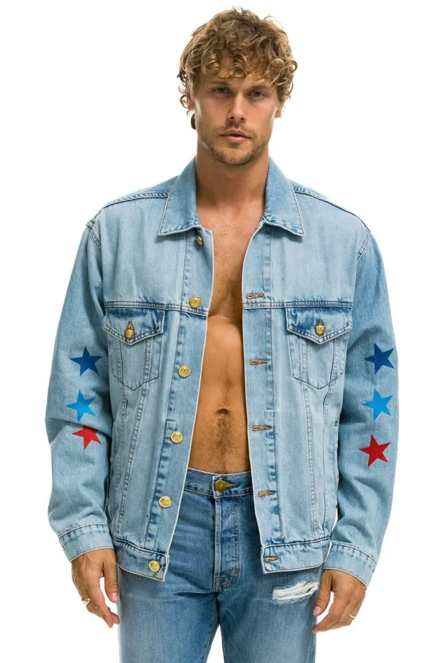 Oversized Concert Denim Jacket 8211 Super Light WomenMen Aviator Nation Denim