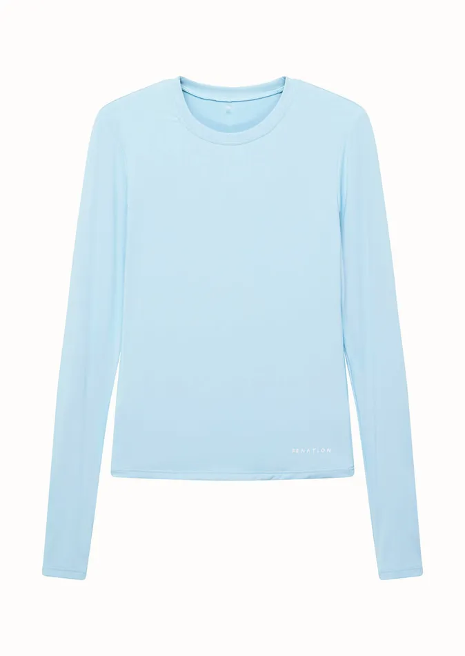 PE Nation FOUNDATION LONG SLEEVE TOP IN ICE BLUE Women LongSleeveTops