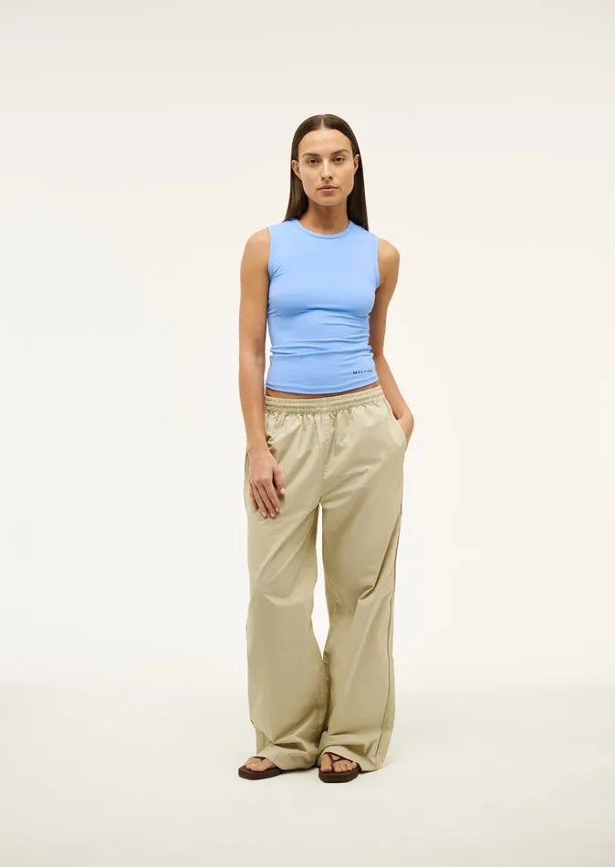 PE Nation FOUNDATION MUSCLE TANK IN CORNFLOWER BLUE Women Bodyluxe