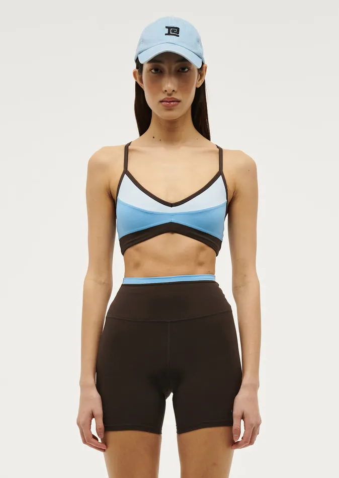 PE Nation OVERLAND 2 SPORTS BRA IN BRIGHT BLUE COFFEE Women ActiveLite