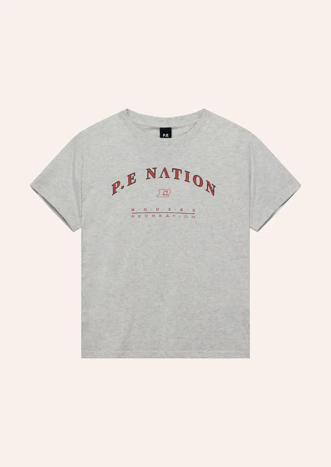 PE Nation Tees Women LIBERATION TEE IN LIGHT GREY MARLE