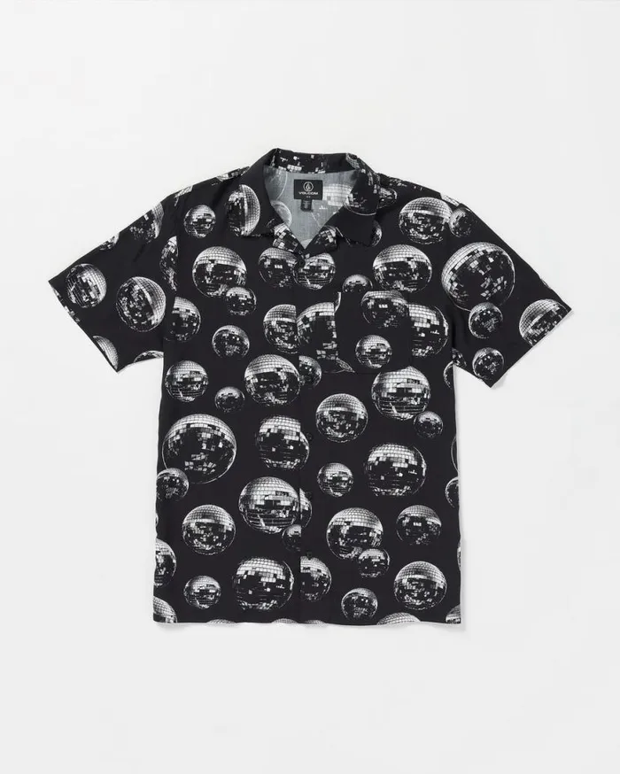 Packed Up Woven Short Sleeve Shirt 8211 Black Mens Volcom Tops and Tees