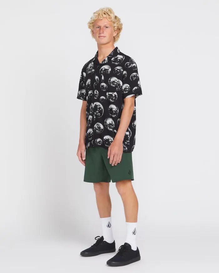 Packed Up Woven Short Sleeve Shirt 8211 Black Mens Volcom Tops and Tees
