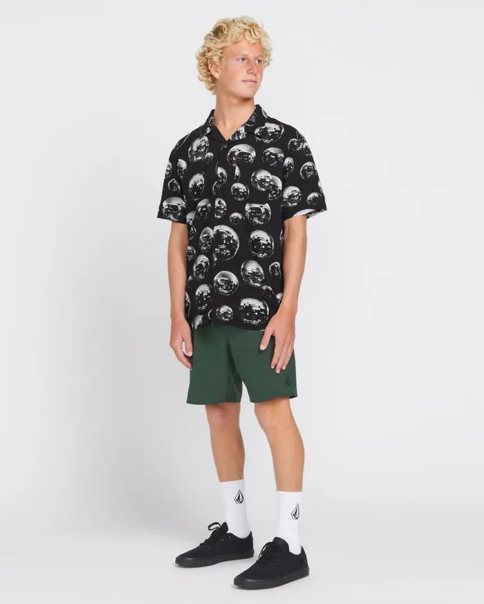 Packed Up Woven Short Sleeve Shirt 8211 Black Mens Volcom Tops and Tees