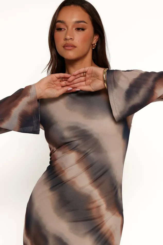 Pandora Long Sleeve Maxi Dress Ombre Stripe Winter Dresses Petal and Pup Women