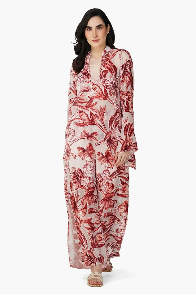Pants America and Beyond Women Leaf Velvet Burntout Pants