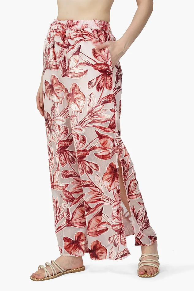 Pants America and Beyond Women Leaf Velvet Burntout Pants