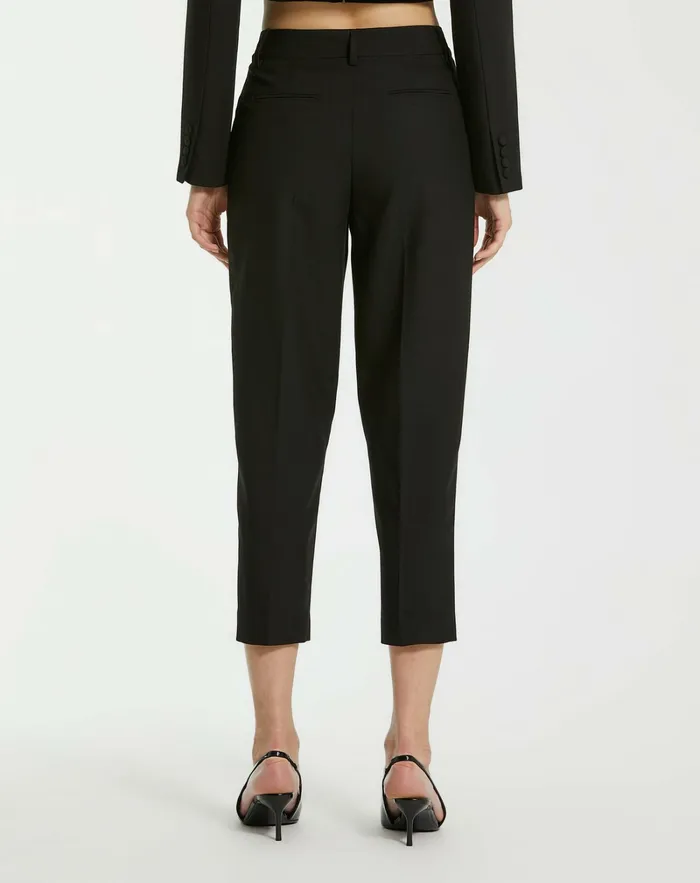 Pants Black Classic Crepe Fitted Capri Trouser 8211 FINAL SALE Black Mac Duggal Women