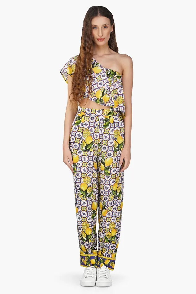 Pants Citrus Lemon Printed Pant America and Beyond Women