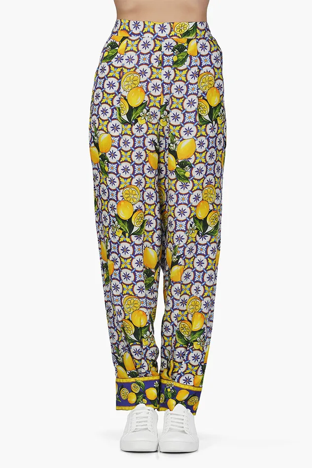 Pants Citrus Lemon Printed Pant America and Beyond Women
