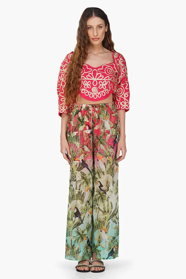 Pants Farm Chirping Birds Printed Pant 8211 America and Beyond Women
