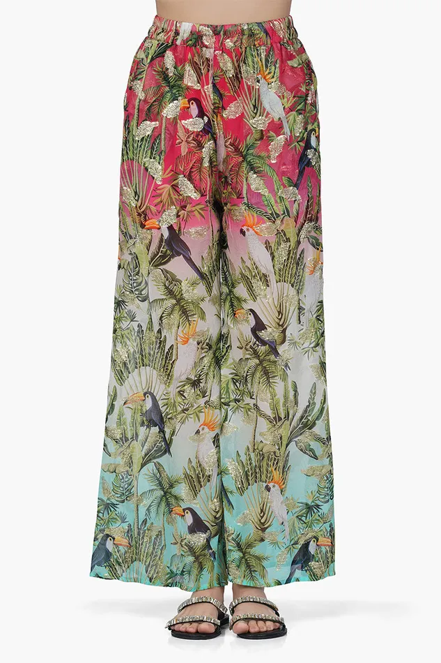 Pants Farm Chirping Birds Printed Pant 8211 America and Beyond Women