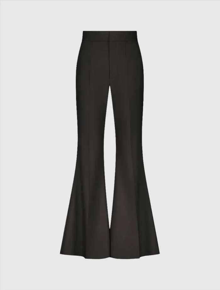 Pants Mac Duggal Women Black Classic Crepe Flared Trouser Pant 8211 FINAL SALE Black