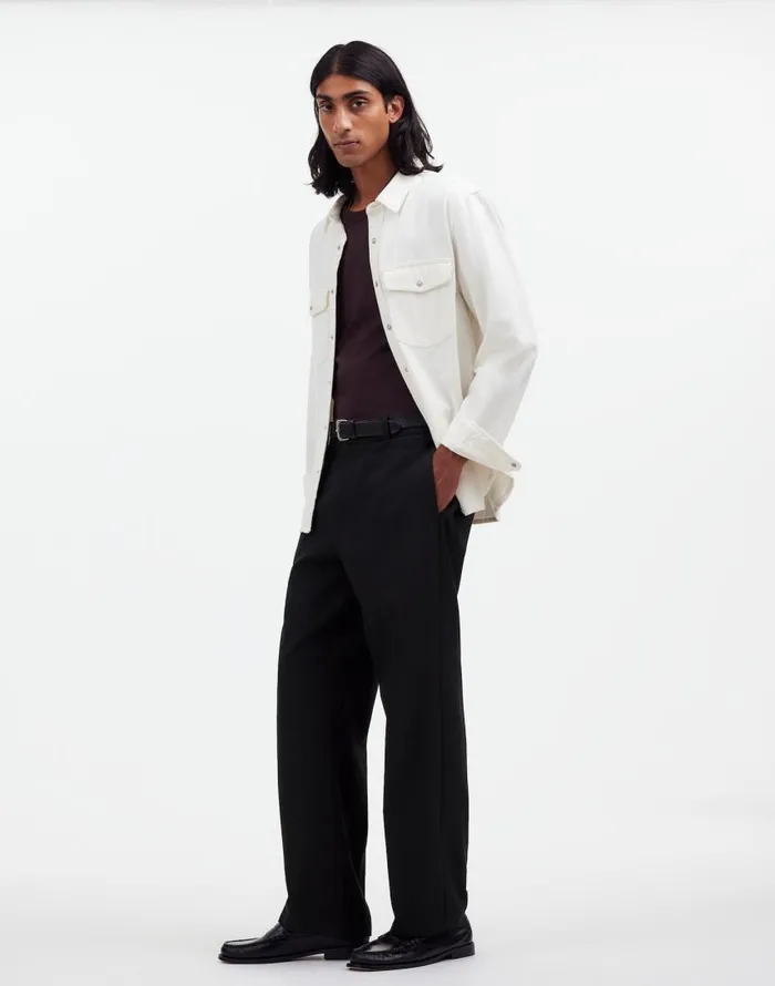 Pants Men Madewell CottonWool Blend Trousers True Black