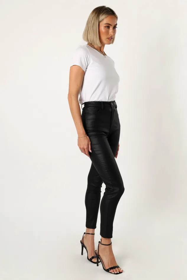 Pants Petal and Pup Women Sammie Vegan Leather Pants Black