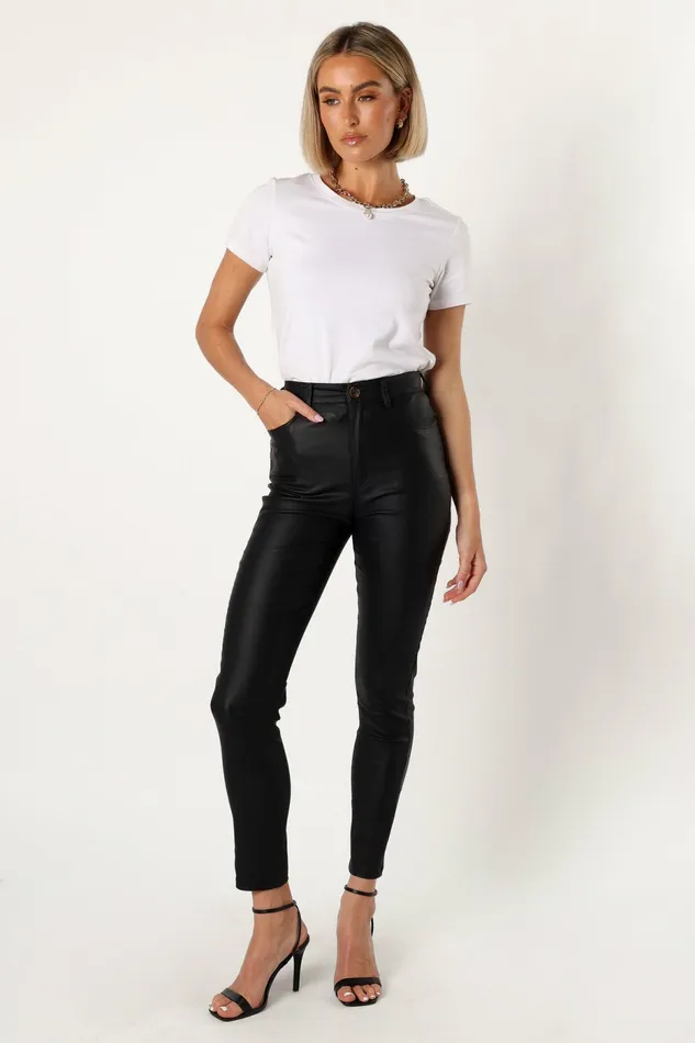 Pants Petal and Pup Women Sammie Vegan Leather Pants Black